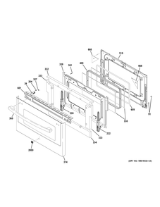 LOWER DOOR Diagram and Parts List for PGB980ZEJ4SS  General Electric Range