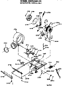 Driver Motor And Blower Diagram and Parts List for WSM2400LDB  General Electric Washer Dryer Combo
