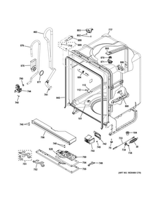 Body Parts Diagram and Parts List for ADT521PGJ0WS  General Electric Dishwasher