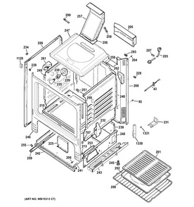 Body Parts Diagram and Parts List for RGB530DEH1WW  Hotpoint Range