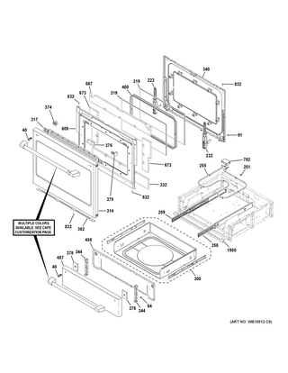 Part Location Diagram of WB10X26769 GE DOOR HINGE