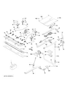 GAS & BURNER PARTS Diagram and Parts List for PGB960BEJ1TS  General Electric Range