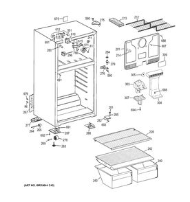 CABINET Diagram and Parts List for HTS17CBDJRBB  General Electric Refrigerator
