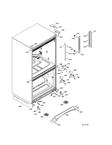 HINGE PARTS Diagram and Parts List for PDRS0MBYGRSS  General Electric Refrigerator