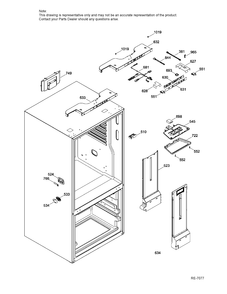 FUNCTIONAL PARTS FF Diagram and Parts List for GNE25DSKBKSS  General Electric Refrigerator