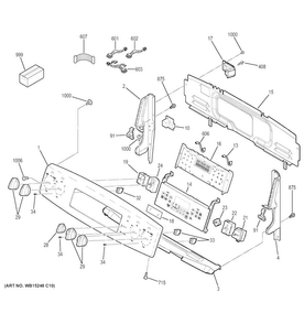 Control Panel Diagram and Parts List for PB950SF4SS  General Electric Range