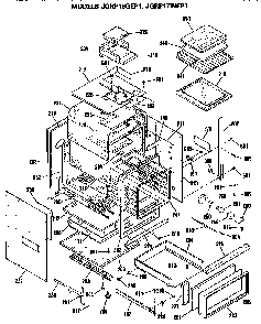 Oven Diagram and Parts List for JGRP17WEP1WW  General Electric Wall Oven