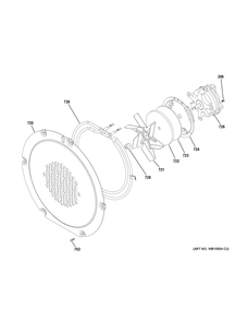 Convection Fan Diagram and Parts List for CHS900P2M7S1  General Electric Range