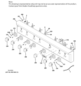 CONTROL PANEL Diagram and Parts List for ZGU486NDP7SS  General Electric Range