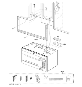 Installation Parts Diagram and Parts List for CVM1790SS3SS  General Electric Microwave