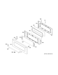 Upper Door Diagram and Parts List for CGS990SET4SS  General Electric Range