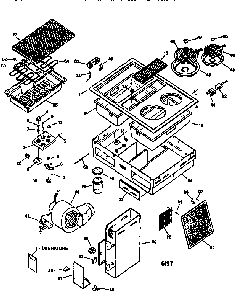Cooktop Diagram and Parts List for JPB385CV1BC  General Electric Cooktop