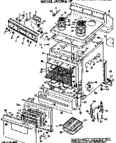 Main Body/cooktop/controls Diagram and Parts List for JBC26*J2  General Electric Range
