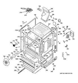 Body Parts Diagram and Parts List for JGB770DEF2BB  General Electric Range