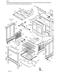 BODY Diagram and Parts List for JCBS630SK1SS  General Electric Range