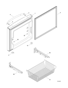 FZ DOOR Diagram and Parts List for GDRS0KBXDRSS  General Electric Refrigerator