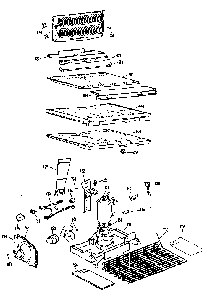 Unit Parts Diagram and Parts List for TBX21KKB  General Electric Refrigerator