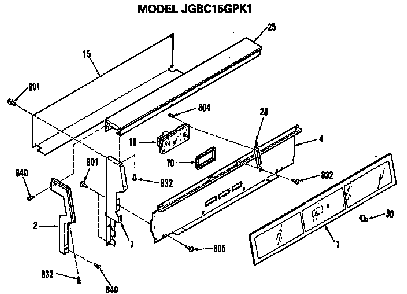 Control Diagram and Parts List for JGBC15GPK1  General Electric Range
