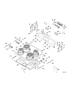 CONTROLS-COOKTOP Diagram and Parts List for JCBP350DT1WW  General Electric Range