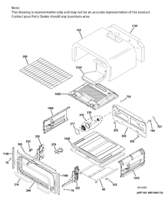 UPPER OVEN Diagram and Parts List for JCGB860SEJ4SS  General Electric Range
