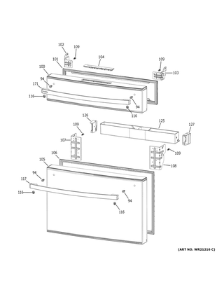 Part Location Diagram of WR55X41525 GE 4 MODE CONVERTIBLE DRAWER CONTROL