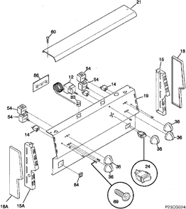CONTROL PANEL Diagram and Parts List for YRMF2050SW-3  General Electric Range