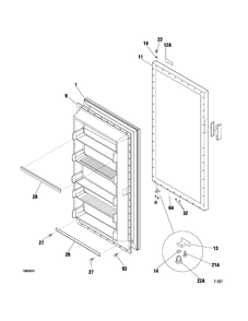 DOOR Diagram and Parts List for 87110-0  General Electric Freezer