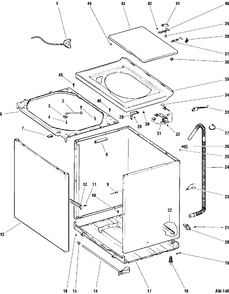 COVER GROUP Diagram and Parts List for ZPSQ4160T8WW  General Electric Washer