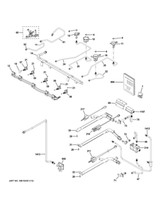 Gas And Burner Parts Diagram and Parts List for PGB965BP3TS  General Electric Range