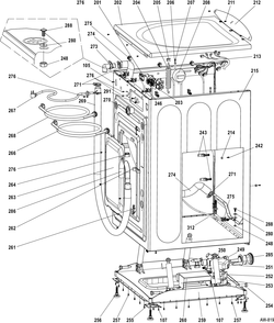 CABINET & TOP PANEL Diagram and Parts List for GFAN1100L1WW  General Electric Washer