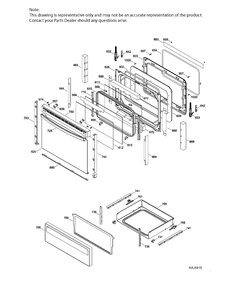 DOOR & DRAWER PARTS Diagram and Parts List for NSRNE4BWH8CA  General Electric Range