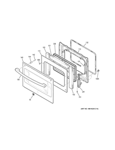 DOOR Diagram and Parts List for JS750EF4ES  General Electric Range