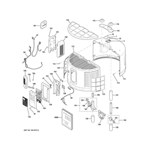 Controls, Shroud, & Mixing Valve Diagram and Parts List for PF40S10FPY01  General Electric Water Heater