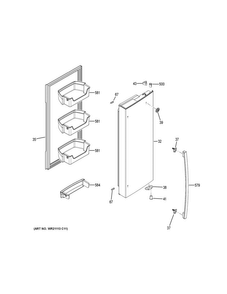 Part Location Diagram of WR02X24876 GE HINGE BUSHING BB