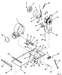 BLOWER & DRIVE ASSEMBLY Diagram and Parts List for 52240W0  General Electric Washer