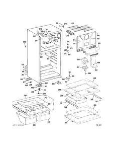 CABINET Diagram and Parts List for MTH18GBC2RWW  General Electric Refrigerator