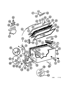 FREEZER Diagram and Parts List for 82580  General Electric Freezer
