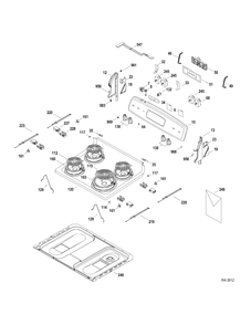 CONTROLS-COOKTOP Diagram and Parts List for JCBS25M2WW  General Electric Range