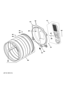 Drum Diagram and Parts List for GFD55GSPR3RS  General Electric Washer