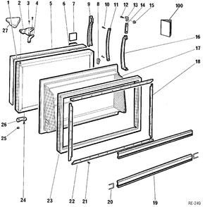 FREEZER DOOR Diagram and Parts List for L15JSLL-5  General Electric Refrigerator