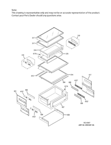 FF SHELVES Diagram and Parts List for ZISS480DKBSS  General Electric Refrigerator