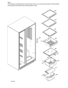 FF SHELVES Diagram and Parts List for DSRS3KGXHFGS  General Electric Refrigerator