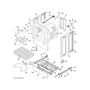 Body Parts Diagram and Parts List for GRF500PV2ES  General Electric Range