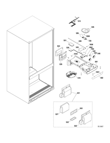 FF SECTION Diagram and Parts List for GBRC0FAYARWW  General Electric Refrigerator