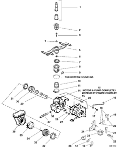 PUMP & MOTOR ASM. Diagram and Parts List for GQB7529VB159  General Electric Dishwasher