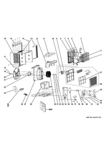 Room Air Conditioner Diagram and Parts List for AED08LVL1  General Electric Air Conditioner