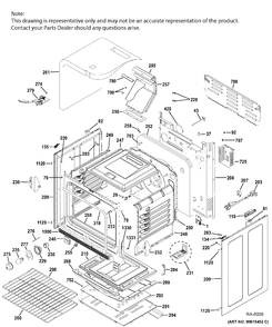 BODY PARTS Diagram and Parts List for JCGB720EEJ1ES  General Electric Range