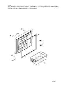 FZ DOOR Diagram and Parts List for GBE21AGKAKBB  General Electric Refrigerator