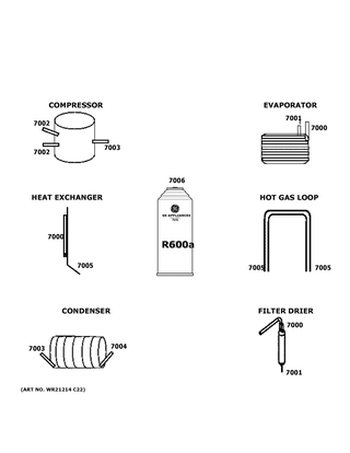 Part Location Diagram of WR97X10036 GE 