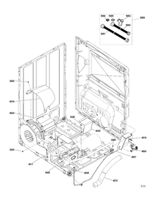 CABINET - GAS Diagram and Parts List for PTMS650GM2WT  General Electric Dryer